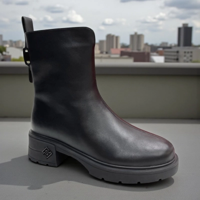 Ботинки женские зимние PINDIAN прессованная кожа черные 10859 Ботинки женские зимние PINDIAN прессованная кожа черные 10859