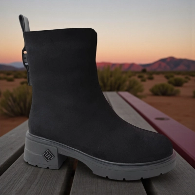 Ботинки женские зимние PINDIAN прессованная замша черные 10862 Ботинки женские зимние PINDIAN прессованная замша черные 10862