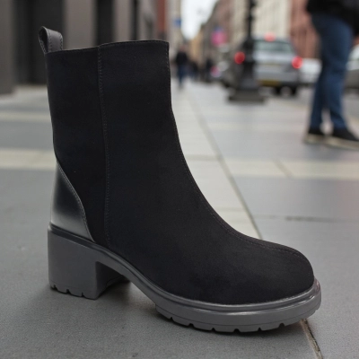 Ботинки женские зимние PINDIAN прессованная замша черные 10867 Ботинки женские зимние PINDIAN прессованная замша черные 10867