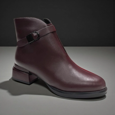 Ботинки женские зимние PINDIAN прессованная кожа бордовые 10869 Ботинки женские зимние PINDIAN прессованная кожа бордовые 10869