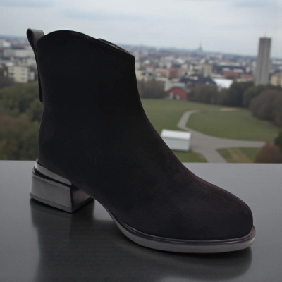 Ботинки женские зимние PINDIAN прессованная замша черные 10872 Ботинки женские зимние PINDIAN прессованная замша черные 10872