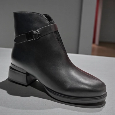 Ботинки женские зимние PINDIAN прессованная кожа черные 10875 Ботинки женские зимние PINDIAN прессованная кожа черные 10875