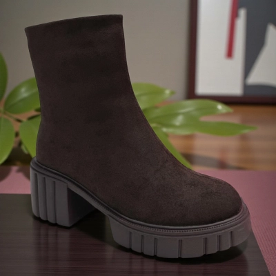 Ботинки женские зимние PINDIAN прессованная замша шоколадные 10877 Ботинки женские зимние PINDIAN прессованная замша шоколадные 10877