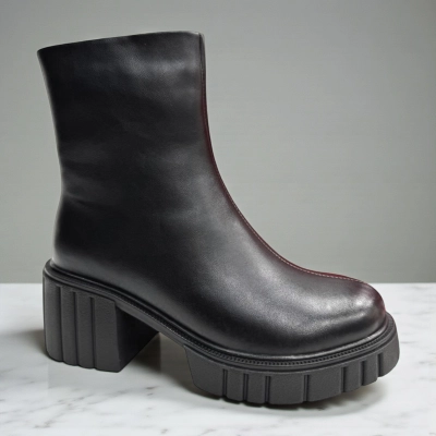 Ботинки женские зимние PINDIAN прессованная кожа черные 10878 Ботинки женские зимние PINDIAN прессованная кожа черные 10878