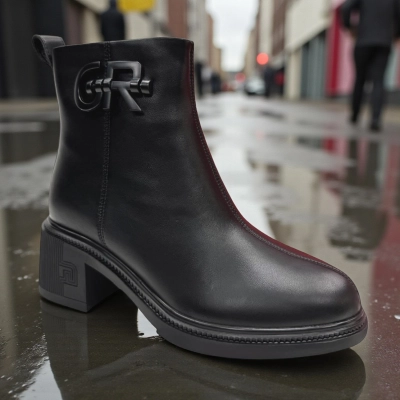 Ботинки женские зимние PINDIAN прессованная кожа черные 10881 Ботинки женские зимние PINDIAN прессованная кожа черные 10881