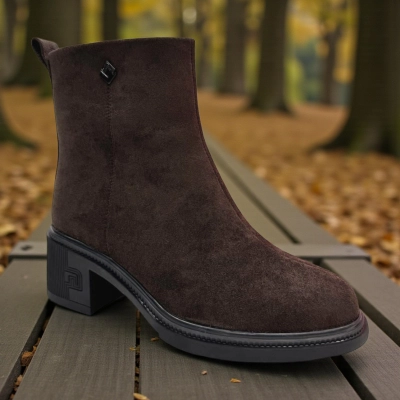 Ботинки женские зимние PINDIAN прессованная замша шоколадные 10883 Ботинки женские зимние PINDIAN прессованная замша шоколадные 10883