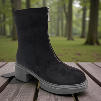 Ботинки женские зимние PINDIAN прессованная замша черные 10886 Ботинки женские зимние PINDIAN прессованная замша черные 10886