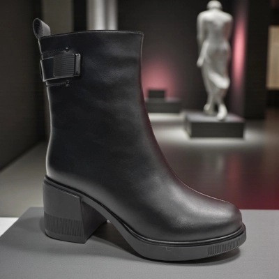 Ботинки женские зимние PINDIAN прессованная кожа черные 10889 Ботинки женские зимние PINDIAN прессованная кожа черные 10889