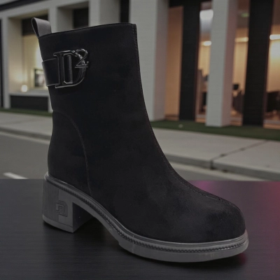 Ботинки женские зимние PINDIAN прессованная замша черные 10890 Ботинки женские зимние PINDIAN прессованная замша черные 10890