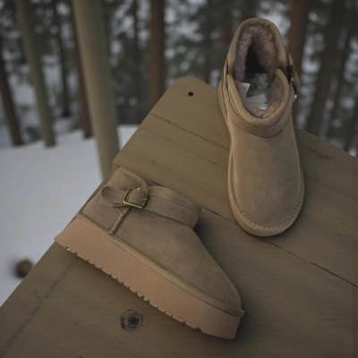 Угги женские зимние натуральная замша коричневые M6158-1P Угги женские зимние натуральная замша коричневые M6158-1P