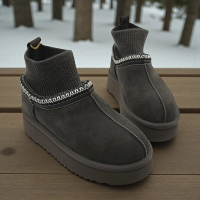 Угги женские зимние натуральная замша графитовые M6212-7P Угги женские зимние натуральная замша графитовые M6212-7P