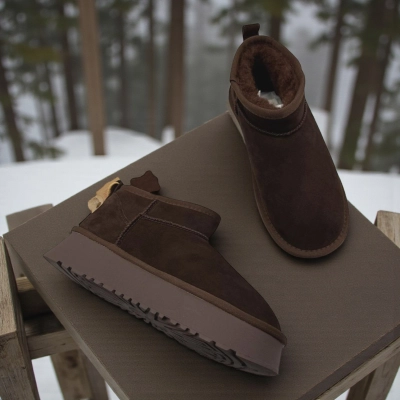 Угги женские зимние натуральная замша шоколадные M6157-8 Угги женские зимние натуральная замша шоколадные M6157-8