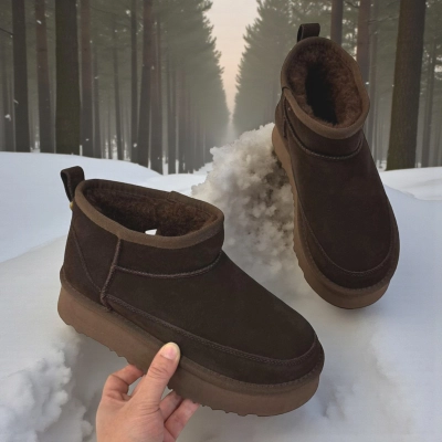 Угги женские зимние натуральная замша шоколадные M6272-8P Угги женские зимние натуральная замша шоколадные M6272-8P