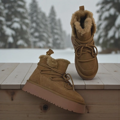 Угги женские зимние натуральная замша коричневые M6125-16P Угги женские зимние натуральная замша коричневые M6125-16P