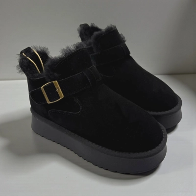 Угги женские зимние натуральная замша черные M6217-1P Угги женские зимние натуральная замша черные M6217-1P