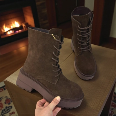 Ботинки женские зимние натуральная замша шоколадные M5393-9P Ботинки женские зимние натуральная замша шоколадные M5393-9P