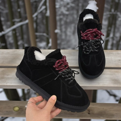 Полуботинки женские зимние натуральная замша черные M2301-1P Полуботинки женские зимние натуральная замша черные M2301-1P