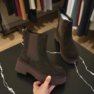 Ботинки женские челси осенние натуральная замша шоколадные E5263-16P Ботинки женские челси осенние натуральная замша шоколадные E5263-16P