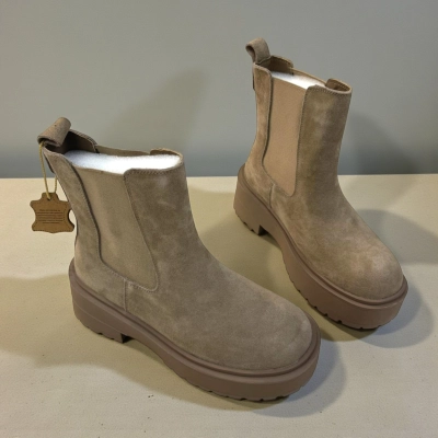 Ботинки женские челси осенние натуральная замша капучино E5263-23P Ботинки женские челси осенние натуральная замша капучино E5263-23P