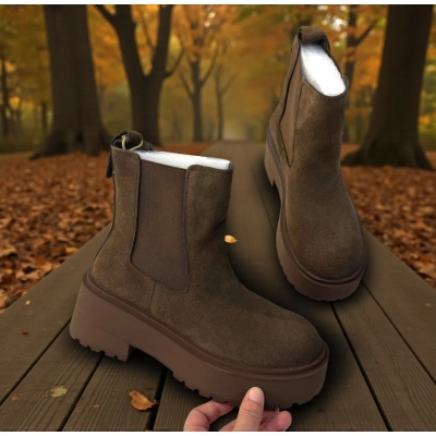 Ботинки женские челси осенние натуральная замша коричневые E5263-22P Ботинки женские челси осенние натуральная замша коричневые E5263-22P