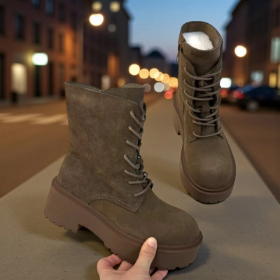 Ботинки женские осенние натуральная замша коричневые E5251-22P Ботинки женские осенние натуральная замша коричневые E5251-22P