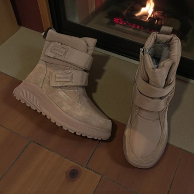 Дутики женские зимние кожа с текстилем капучино M5118-6P Дутики женские зимние кожа с текстилем капучино M5118-6P