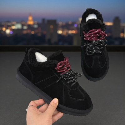 Кроссовки женские зимние натуральная замша черные M2301-1P Кроссовки женские зимние натуральная замша черные M2301-1P