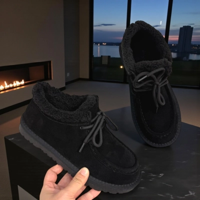 Полуботинки женские зимние натуральная замша черные M2305-1P Полуботинки женские зимние натуральная замша черные M2305-1P