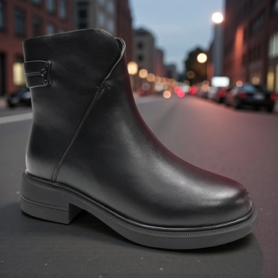 Ботинки женские зимние PINDIAN прессованная кожа черные 11056 Ботинки женские зимние PINDIAN прессованная кожа черные 11056