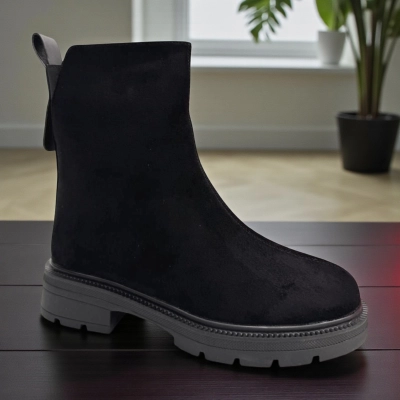 Ботинки женские зимние PINDIAN прессованная замша черные 11059 Ботинки женские зимние PINDIAN прессованная замша черные 11059