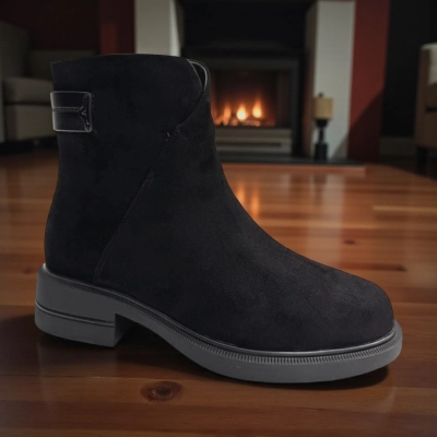 Ботинки женские зимние PINDIAN прессованная замша черные 11061 Ботинки женские зимние PINDIAN прессованная замша черные 11061