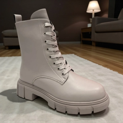 Ботинки женские зимние PINDIAN прессованная кожа бежевые 11069 Ботинки женские зимние PINDIAN прессованная кожа бежевые 11069