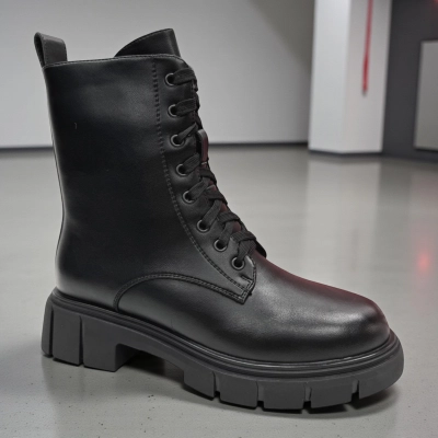 Ботинки женские зимние PINDIAN прессованная кожа черные 11071 Ботинки женские зимние PINDIAN прессованная кожа черные 11071