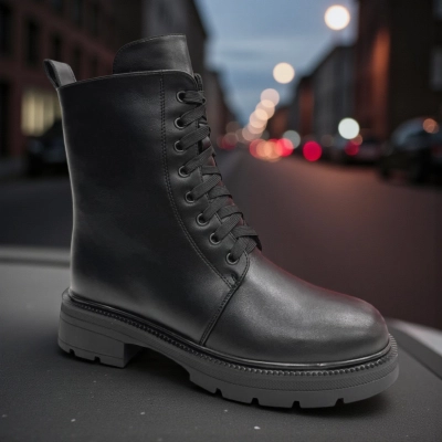 Ботинки женские зимние PINDIAN прессованная кожа черные 11074 Ботинки женские зимние PINDIAN прессованная кожа черные 11074