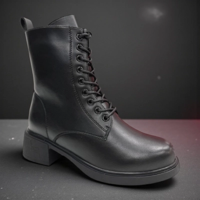 Ботинки женские зимние PINDIAN прессованная кожа черные 11075 Ботинки женские зимние PINDIAN прессованная кожа черные 11075