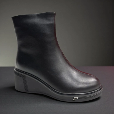 Ботинки женские зимние PINDIAN прессованная кожа черные 11080 Ботинки женские зимние PINDIAN прессованная кожа черные 11080