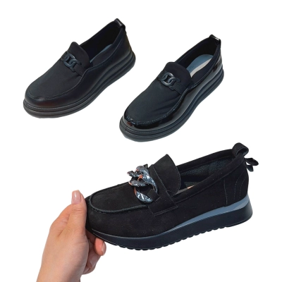 Лоферы женские MOMOTARI комфорт искусственная кожа черные F85 Лоферы женские MOMOTARI комфорт искусственная кожа черные F85