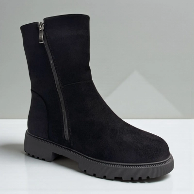 Ботинки женские зимние PINDIAN прессованная замша черные 11082 Ботинки женские зимние PINDIAN прессованная замша черные 11082