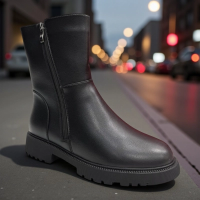 Ботинки женские зимние PINDIAN прессованная кожа черные 11083 Ботинки женские зимние PINDIAN прессованная кожа черные 11083