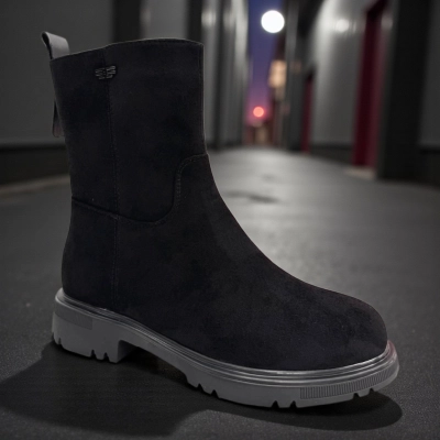 Ботинки женские зимние PINDIAN прессованная замша черные 11088 Ботинки женские зимние PINDIAN прессованная замша черные 11088