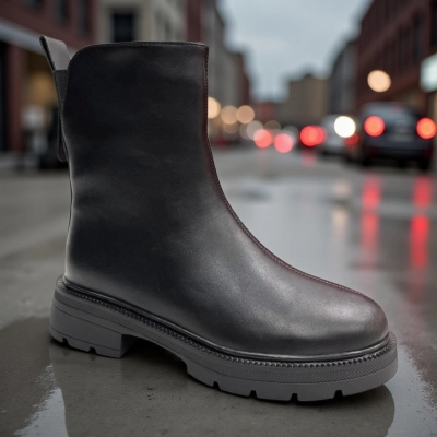 Ботинки женские зимние PINDIAN прессованная кожа черные 11089 Ботинки женские зимние PINDIAN прессованная кожа черные 11089