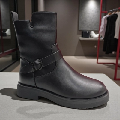 Ботинки женские зимние PINDIAN прессованная кожа черные 11090 Ботинки женские зимние PINDIAN прессованная кожа черные 11090