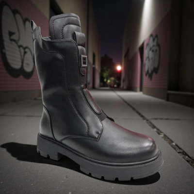 Ботинки женские зимние PINDIAN прессованная кожа черные 11091 Ботинки женские зимние PINDIAN прессованная кожа черные 11091