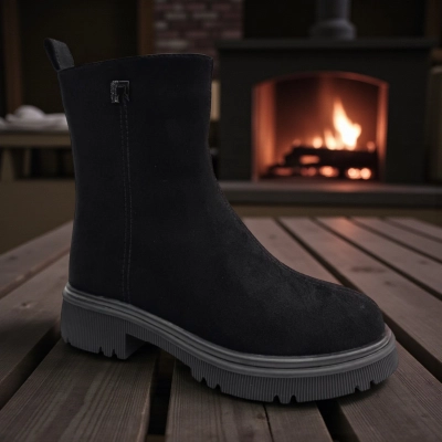 Ботинки женские зимние PINDIAN прессованная замша черные 11094 Ботинки женские зимние PINDIAN прессованная замша черные 11094