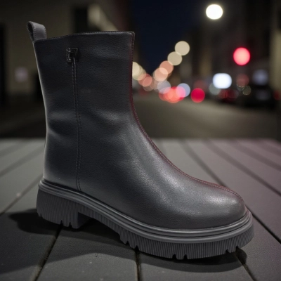 Ботинки женские зимние PINDIAN прессованная кожа черные 11096 Ботинки женские зимние PINDIAN прессованная кожа черные 11096