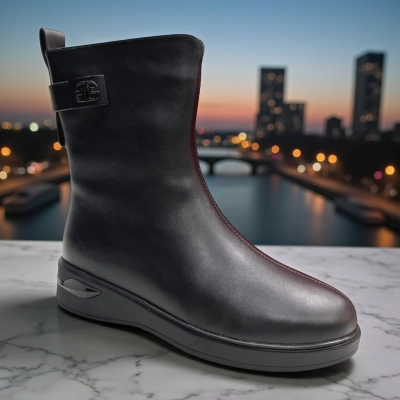 Ботинки женские зимние PINDIAN прессованная кожа черные 11101 Ботинки женские зимние PINDIAN прессованная кожа черные 11101