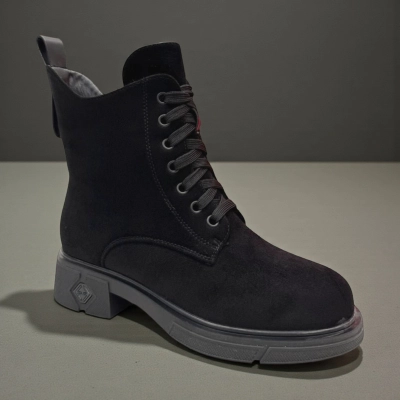 Ботинки женские зимние баталы PINDIAN прессованная замша черные 11109 Ботинки женские зимние баталы PINDIAN прессованная замша черные 11109