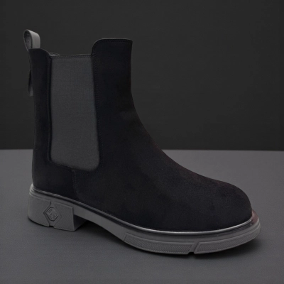 Ботинки женские челси зимние баталы PINDIAN прессованная замша черные 11111 Ботинки женские челси зимние баталы PINDIAN прессованная замша черные 11111