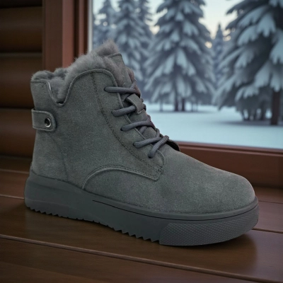 Ботинки женские зимние PINDIAN натуральная замша серые 11134 Ботинки женские зимние PINDIAN натуральная замша серые 11134