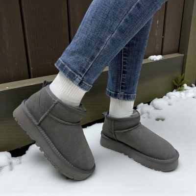 Угги женские PINDIAN на зиму натуральная замша серые 11138 Угги женские PINDIAN на зиму натуральная замша серые 11138